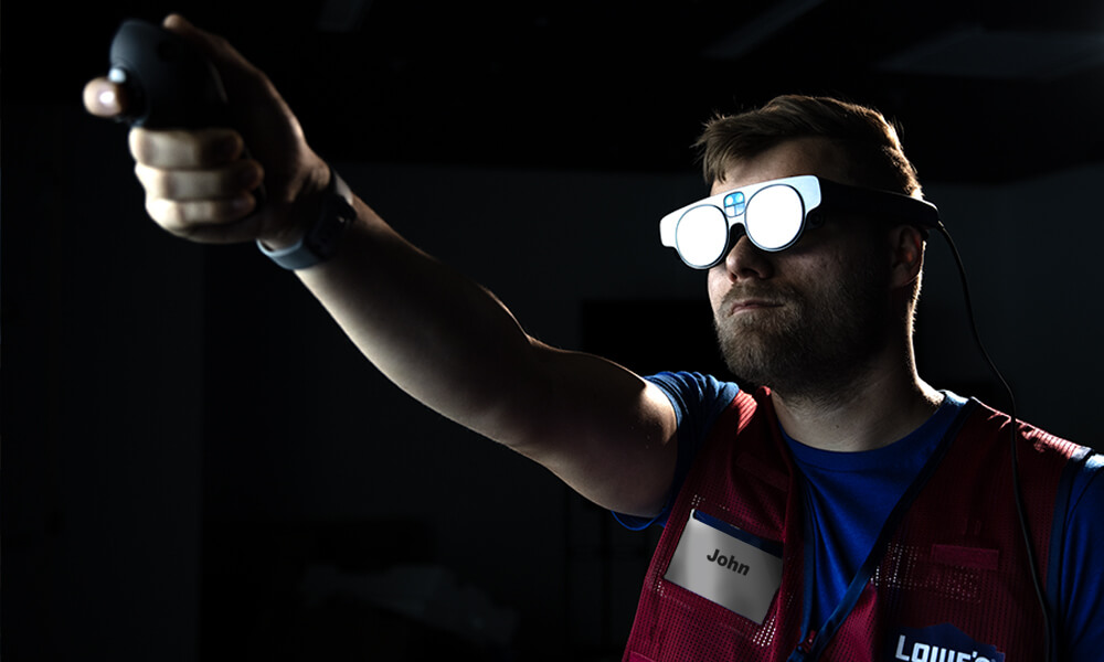 Associate wearing MagicLeap2 AR headset 